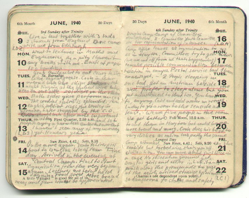 Photo of  pages  88 and 89, Heinrich Pfeil's diary, 1940-1941 