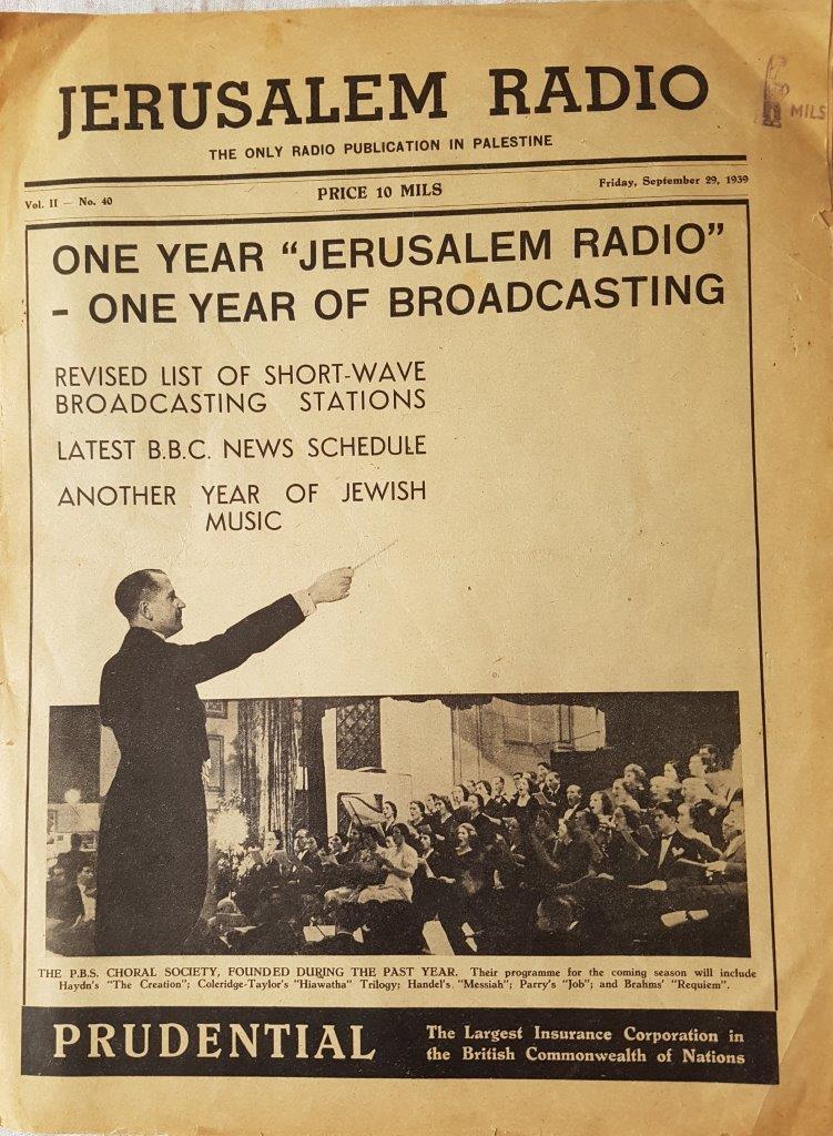 Bilingual Jerusalem Radio  vol. 2 no. 40  1939coverpage in English