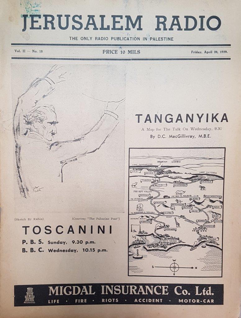 Jerusalem Radio: Vol.2 No.18, Friday, April 28, 1939 Coverpage in English