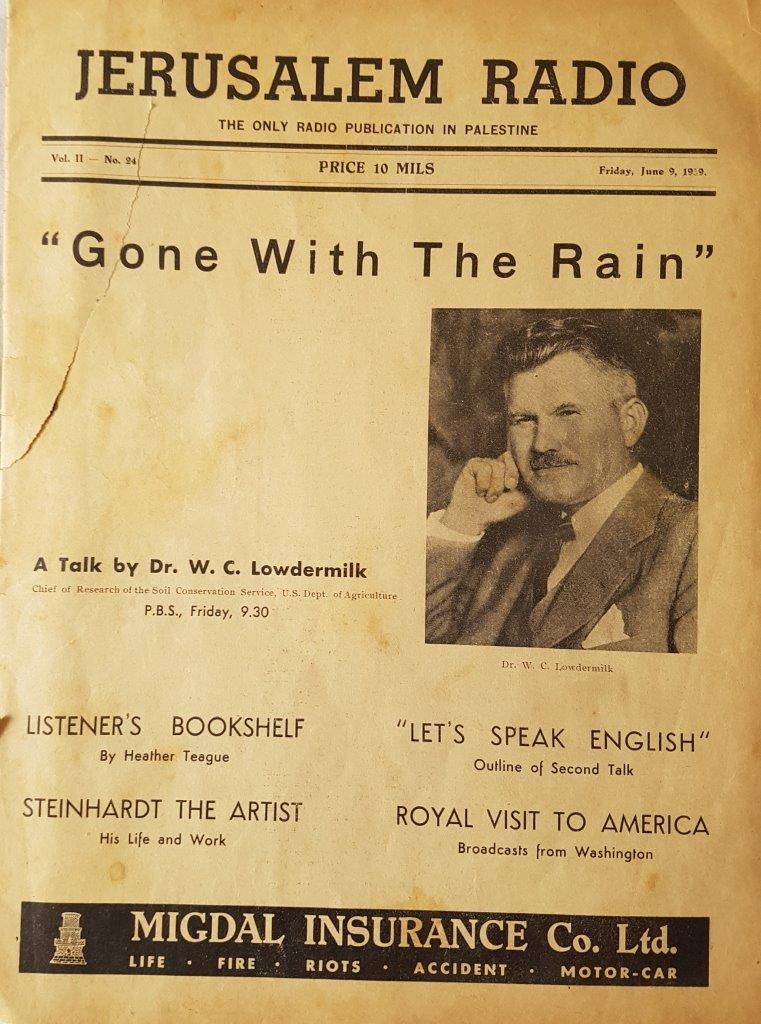 Jerusalem Radio: Vol.2 No.24, Friday, June 9, 1939 Coverpage in English