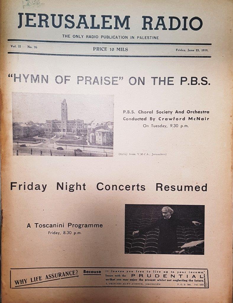 Jerusalem Radio: Vol.2 No.26, Friday, June 23, 1939 Coverpage in English