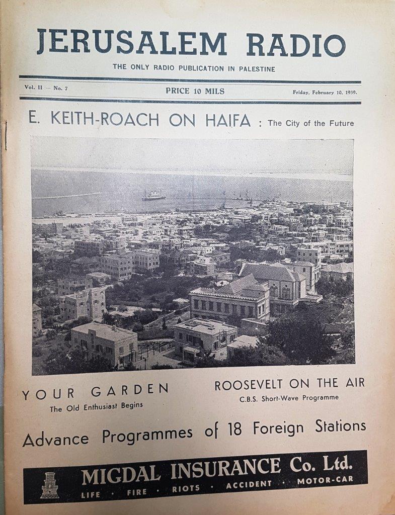 Jerusalem Radio: Vol.2 No.7, Friday, February 10, 1939 Coverpage in English