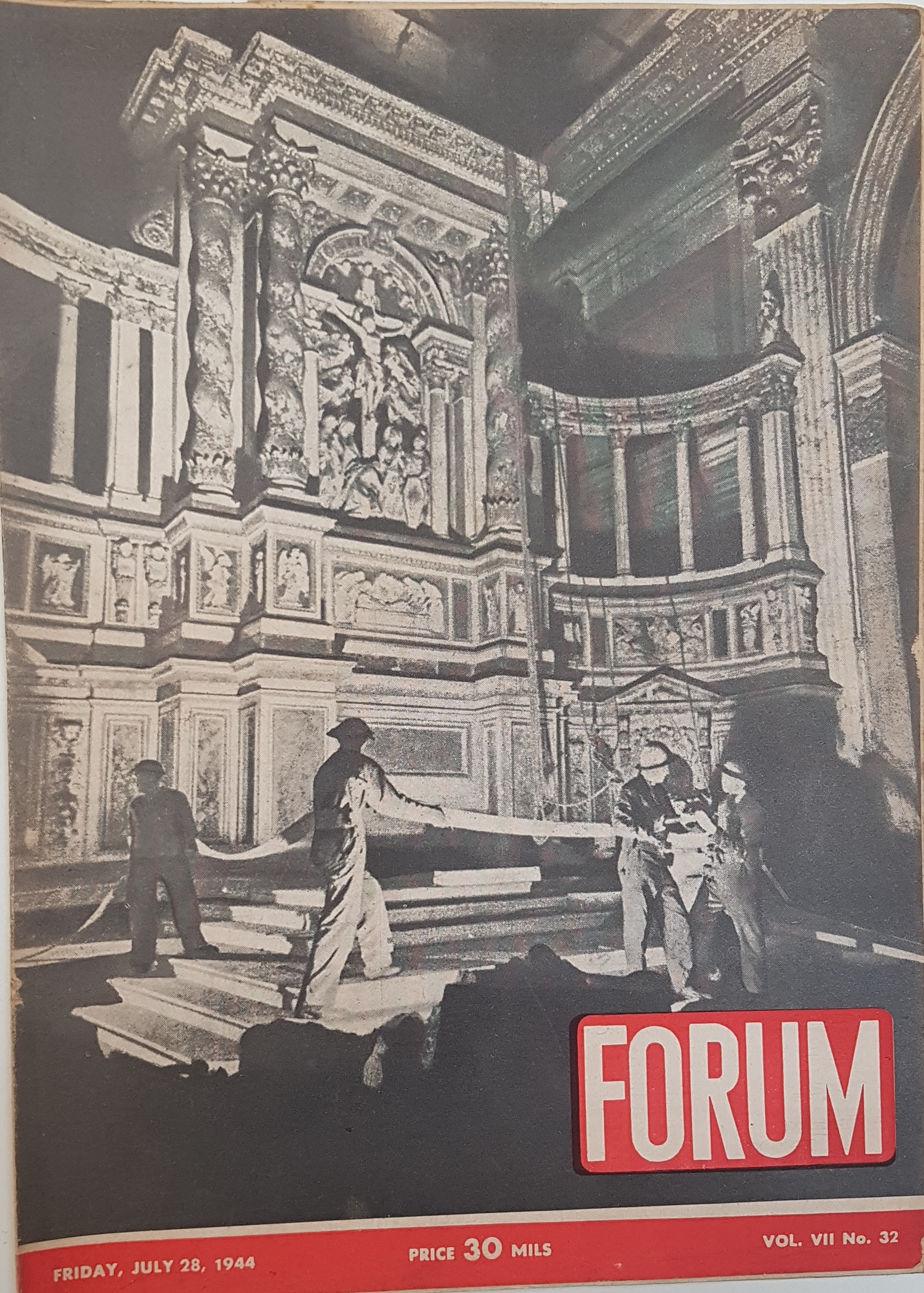Cover Page Forum magazine VOL 7, NO. 32,July 28, 1944