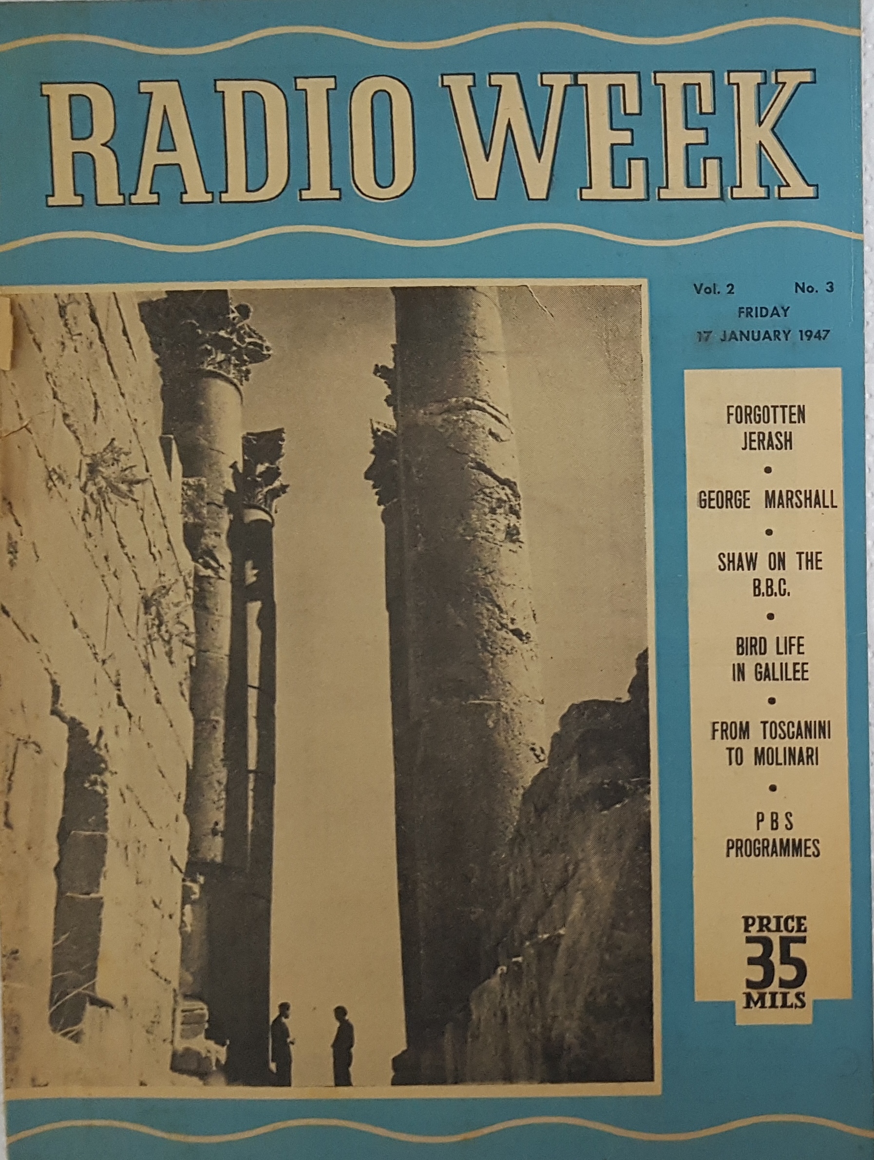 cover page of Radio Week  Vol 2, No 3,  Friday, January 17, 1947