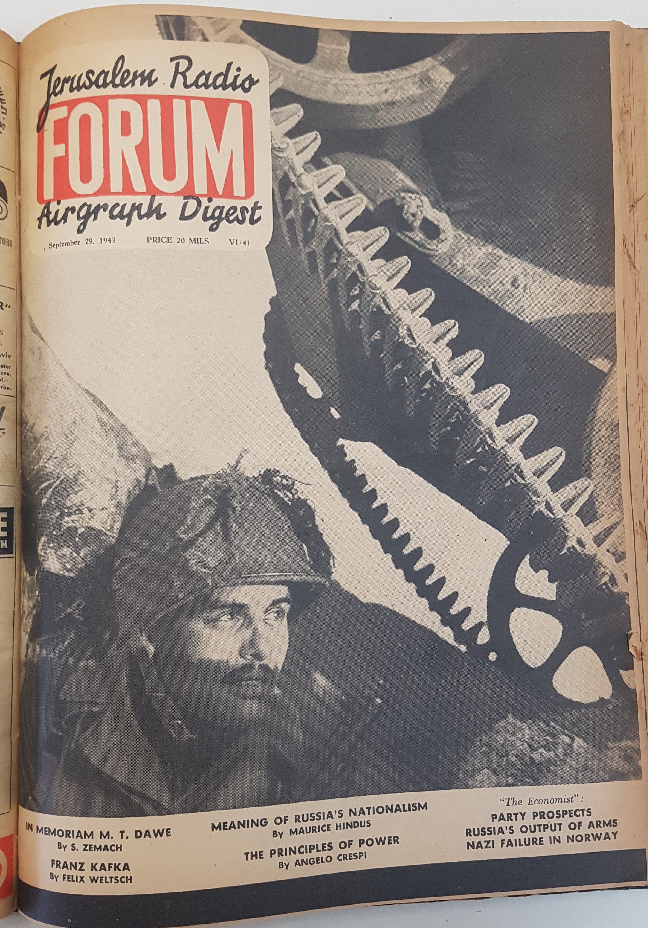 cover page of Forum Vol 6, No 41, Wednesday, September 29, 1943