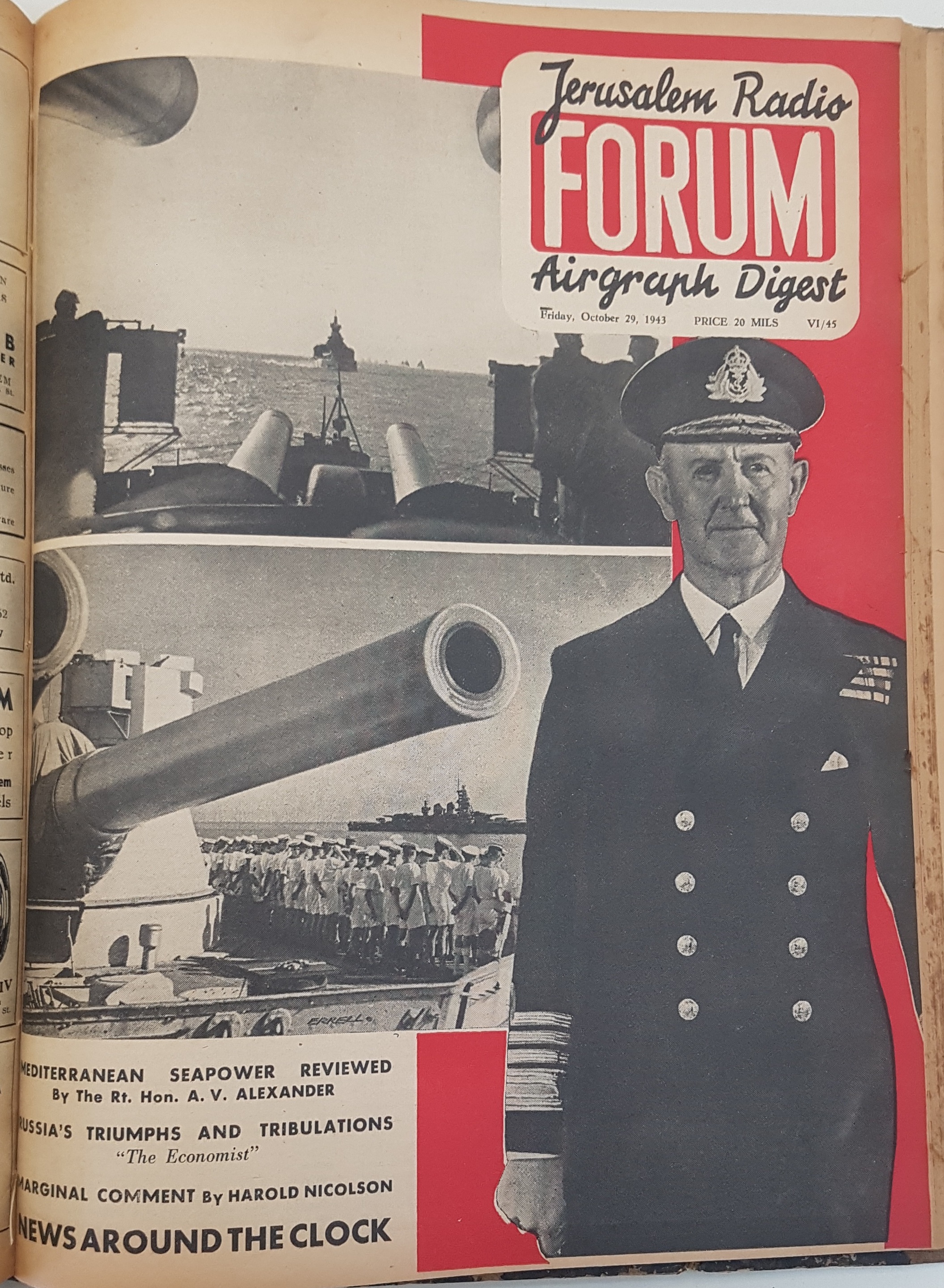 cover page of Forum Vol 6, No 45, Friday,  October 29, 1943