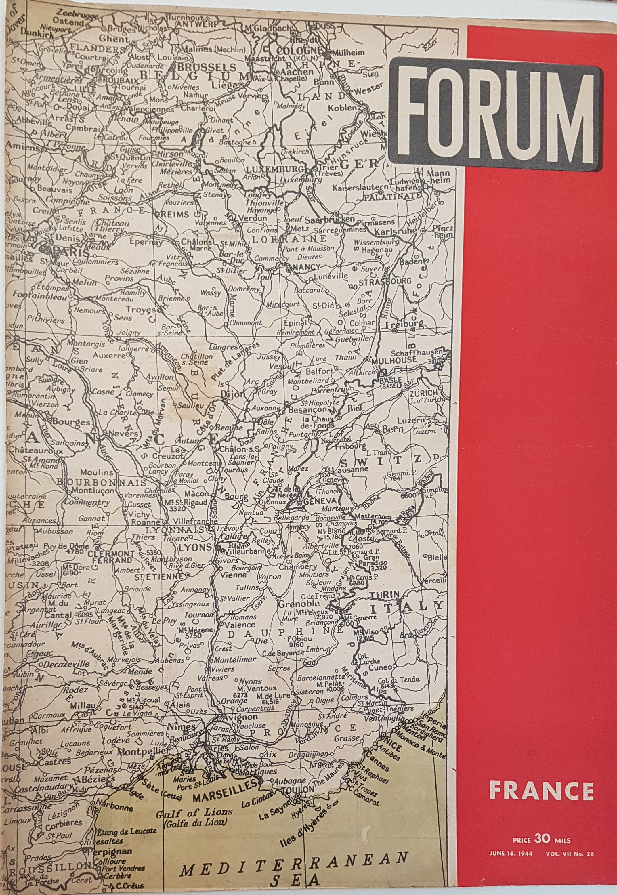 cover page of Forum Vol 7, No 26, June 16, 1944