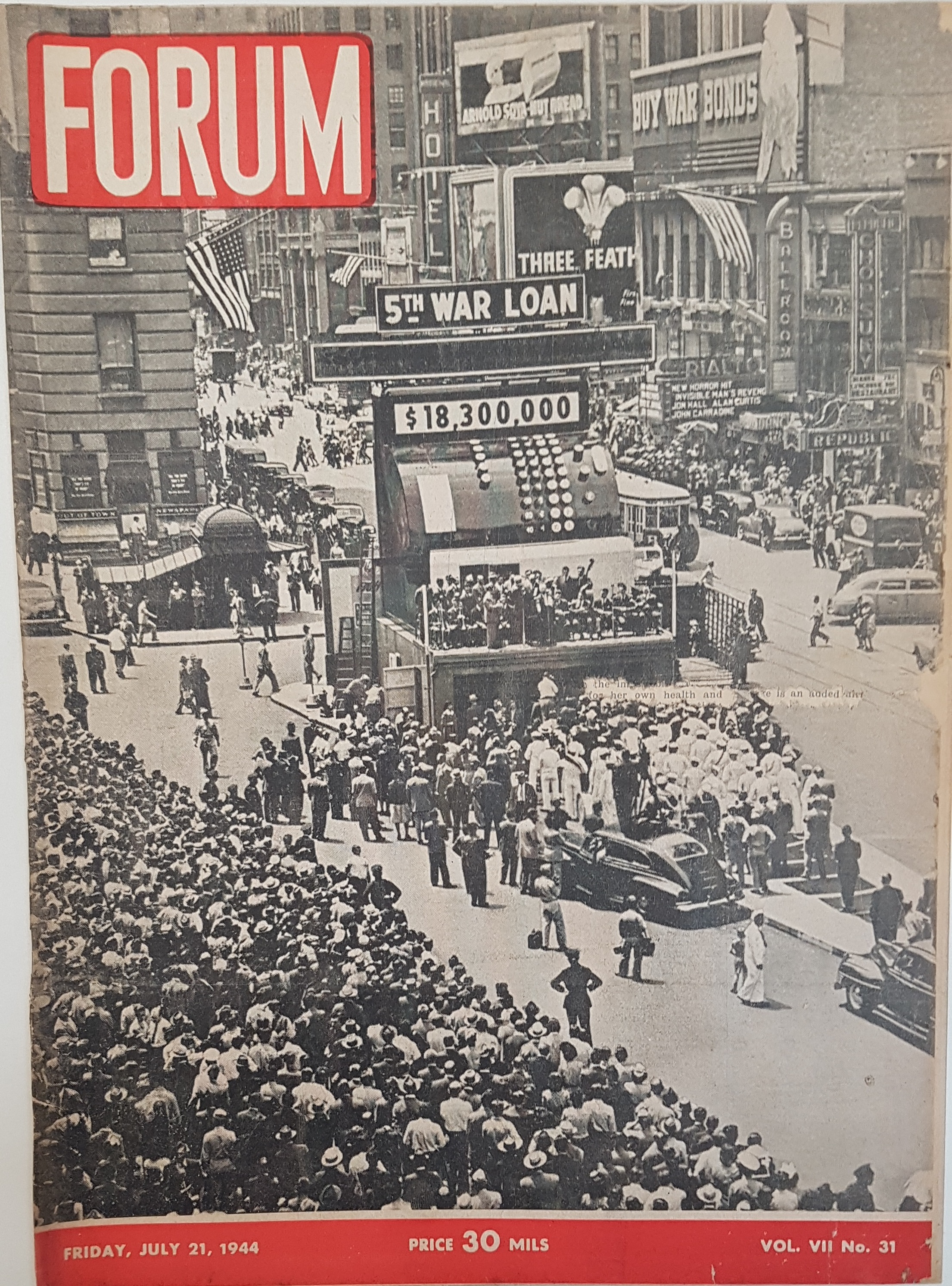 cover page of Forum Vol 7, No. 31, July 21, 1944