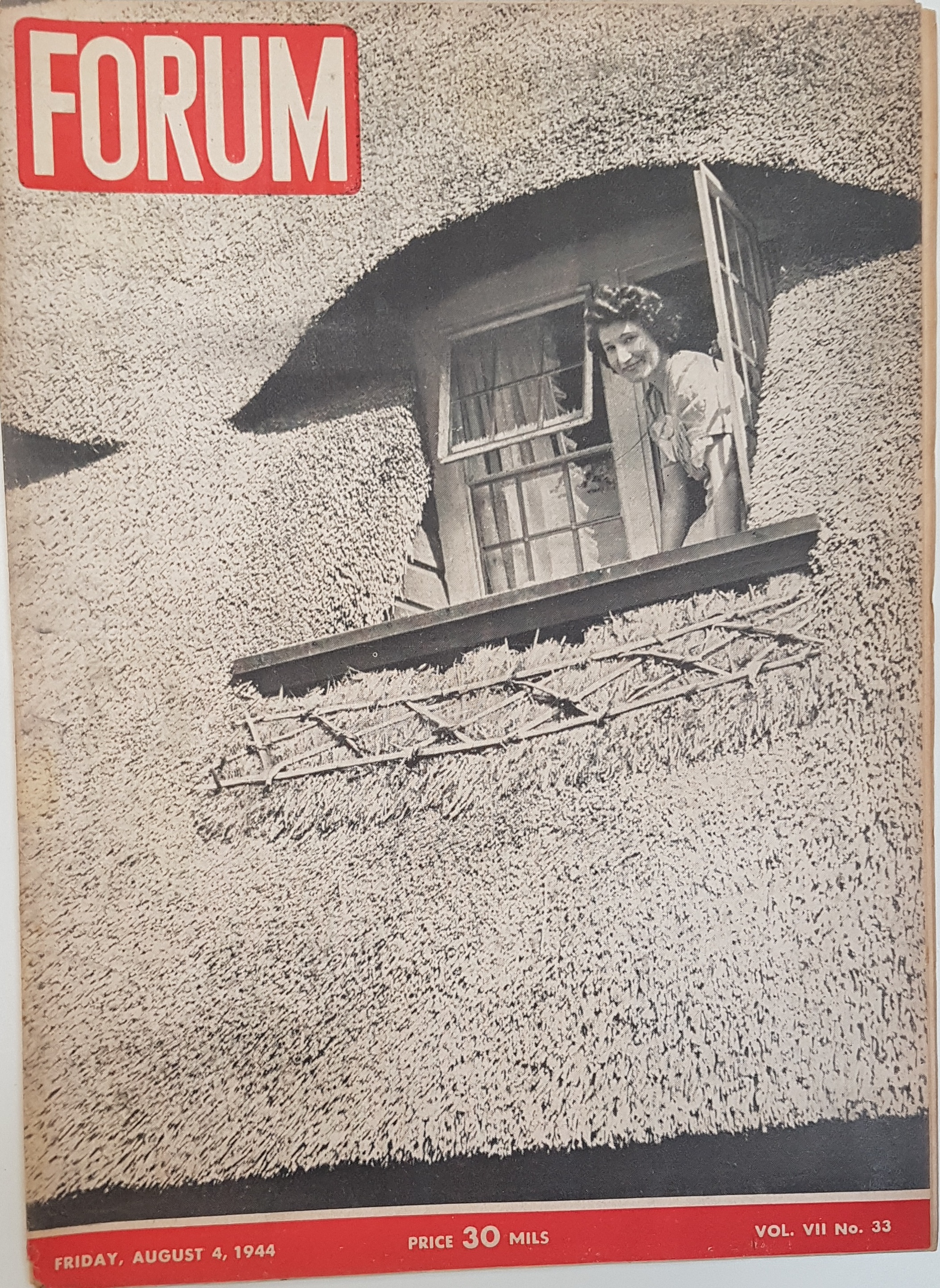cover page of Forum Vol 7, No 33,  August 4, 1944