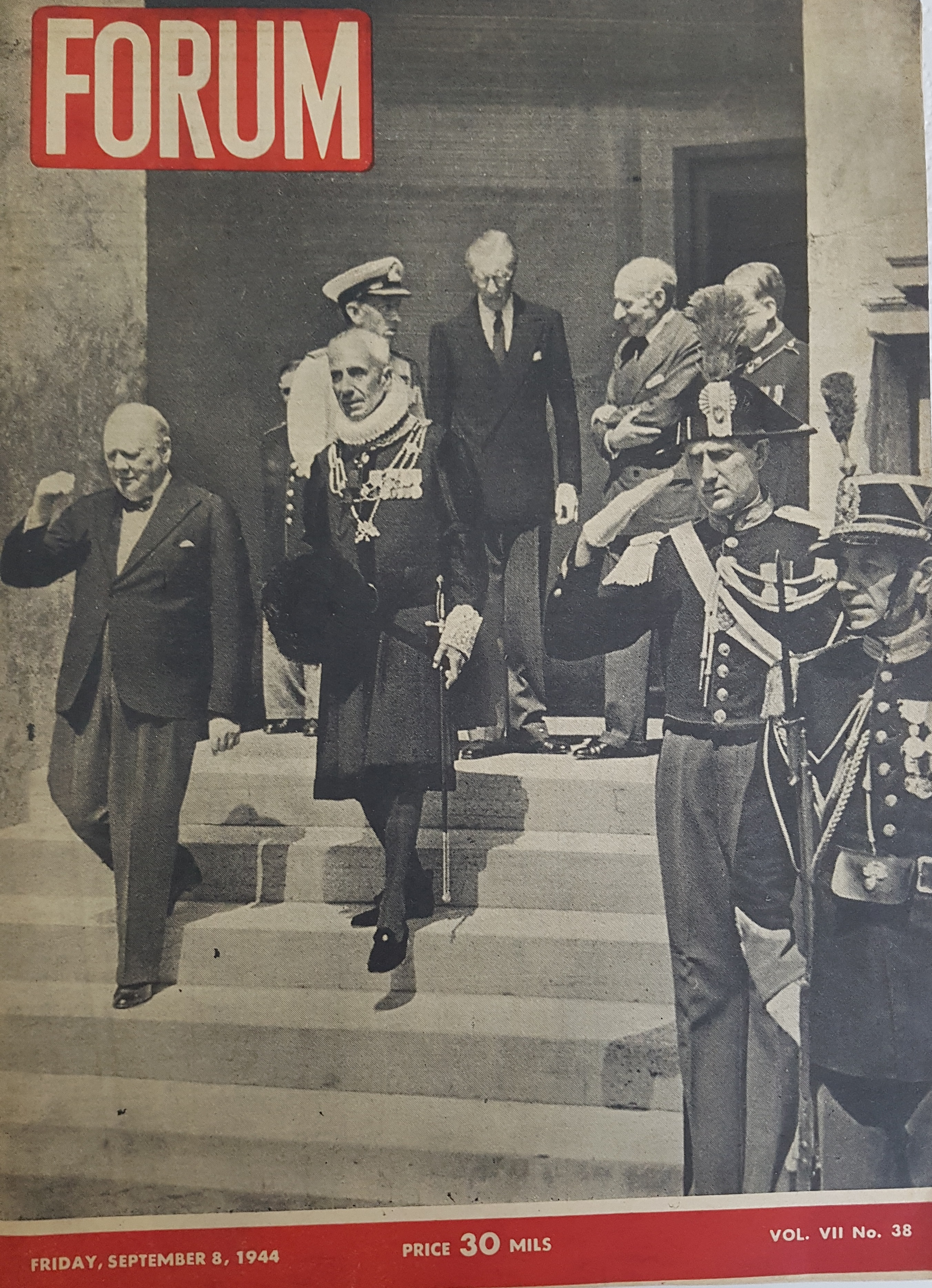 cover page of Forum Vol 7, No 38,  Friday, September 8,  1944