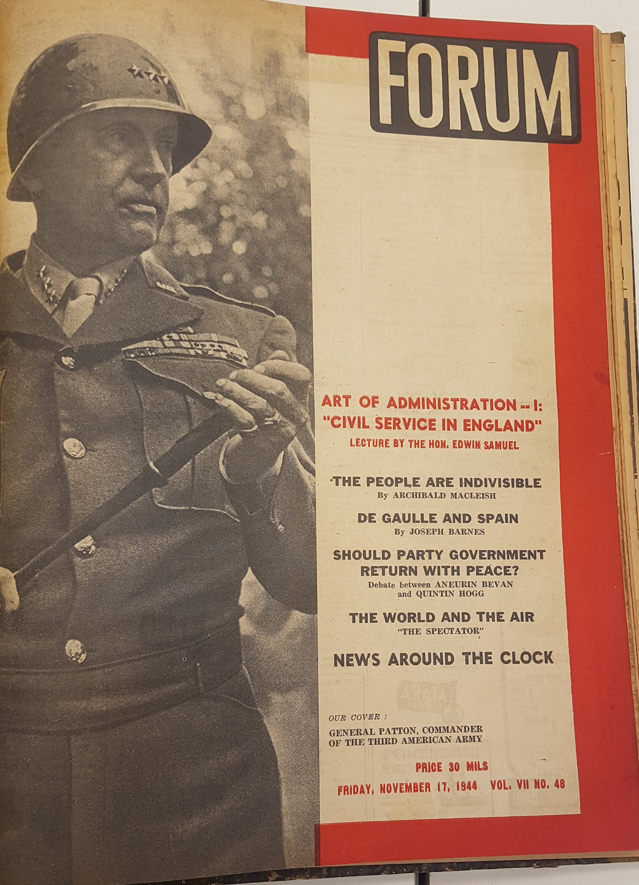 cover page of Forum Vol 7, No 48, Friday, November 17, 1944