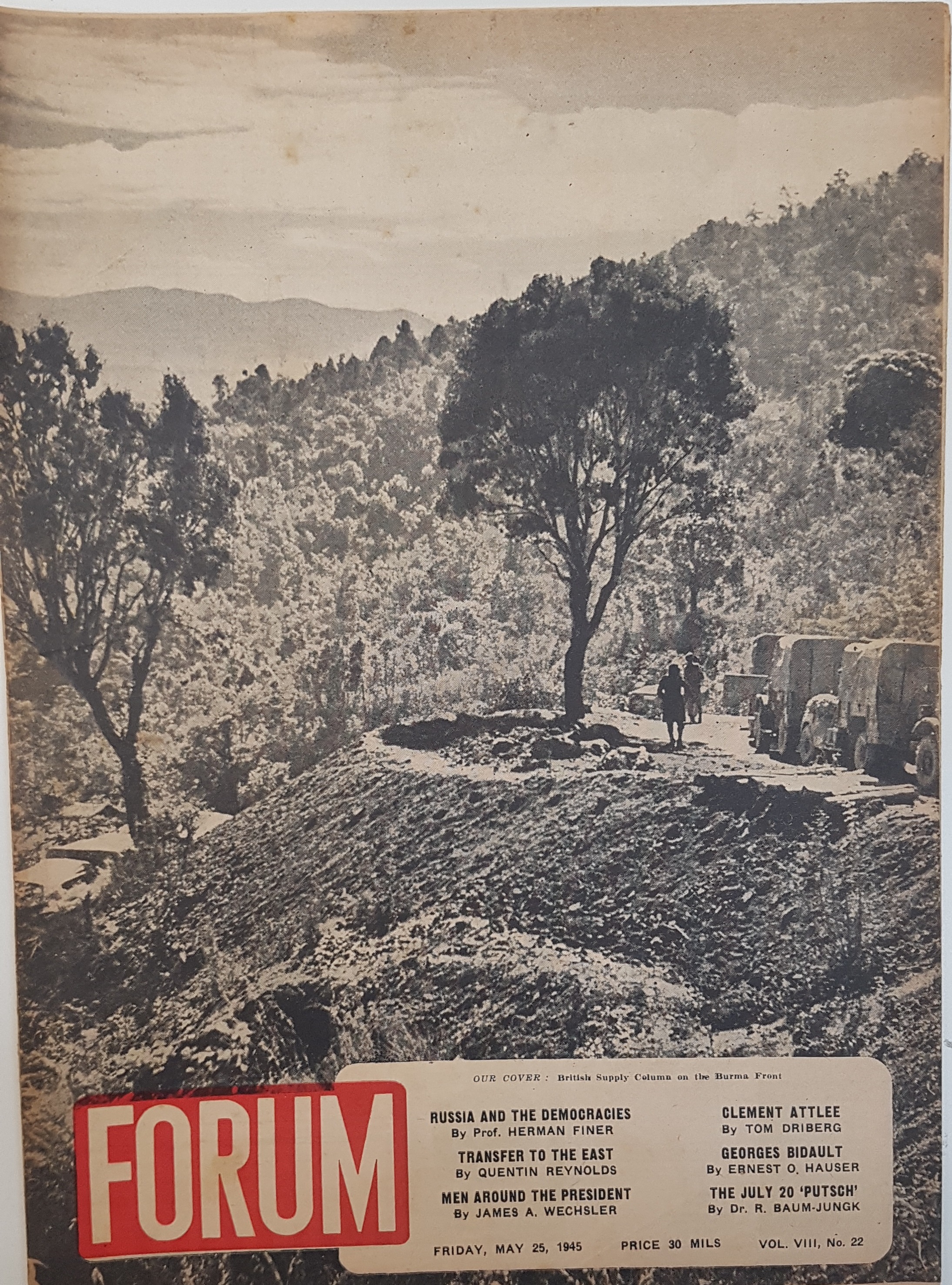cover page of Forum 8, No 22, May 25, 1945
