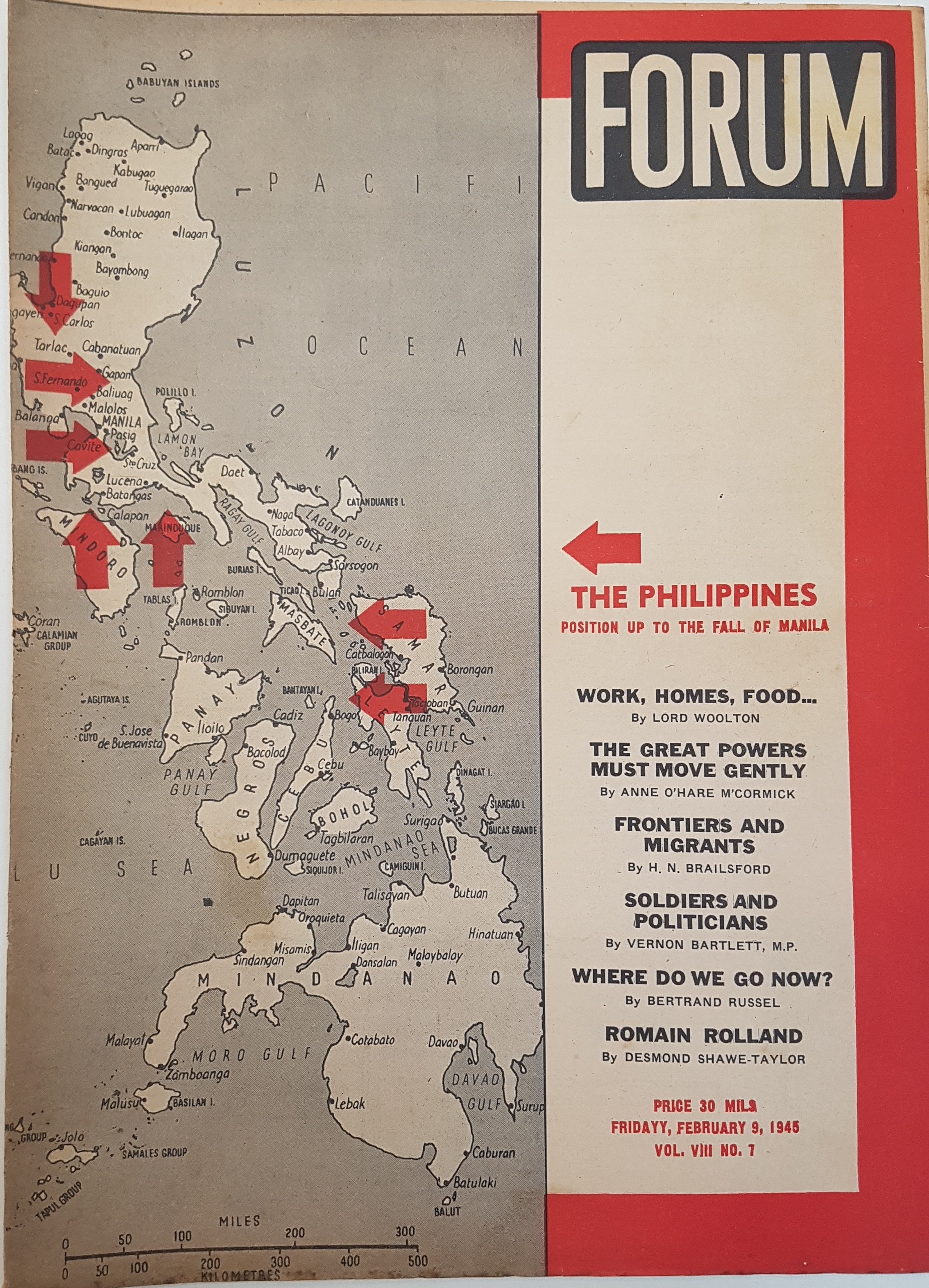 cover page of Forum Vol 8, No. 7,  February 9, 1945